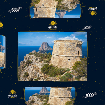 Torre de Savinar mit Blick zu den Inseln Es Vedranell und Es Vedra - Ibiza, 1000 Puzzle Schachtel 3D Modell