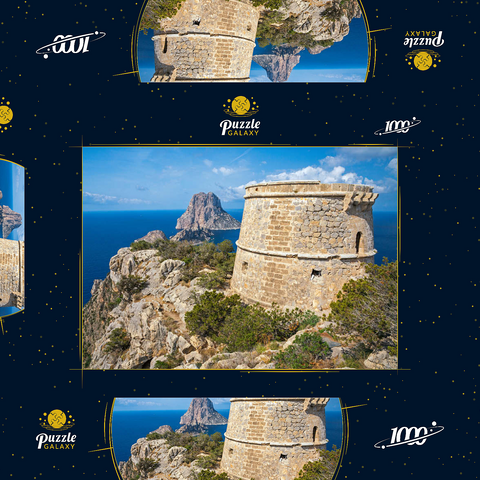 Torre de Savinar mit Blick zu den Inseln Es Vedranell und Es Vedra - Ibiza, 1000 Puzzle Schachtel 3D Modell