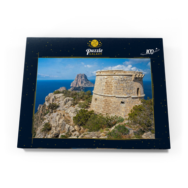 Torre de Savinar mit Blick zu den Inseln Es Vedranell und Es Vedra - Ibiza, 100 Puzzle Schachtel Ansicht3