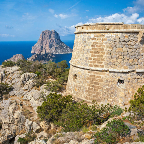 Torre de Savinar mit Blick zu den Inseln Es Vedranell und Es Vedra - Ibiza, 200 Puzzle 3D Modell