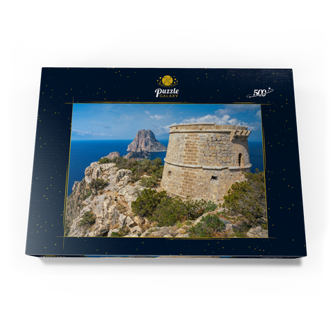 Torre de Savinar mit Blick zu den Inseln Es Vedranell und Es Vedra - Ibiza, 500 Puzzle Schachtel Ansicht3