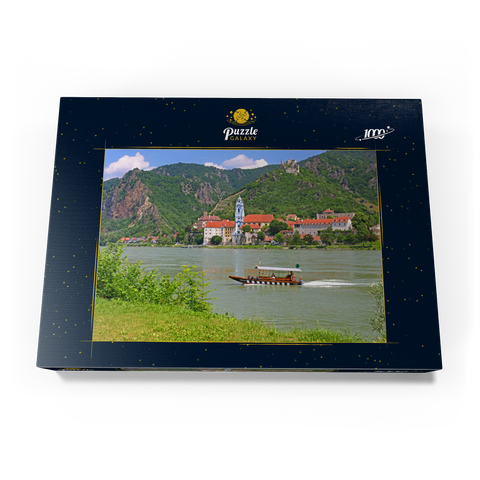 Personenfähre auf der Donau bei Rossatz-Arnsdorf mit Blick nach Dürnstein - Österreich 1000 Puzzle Schachtel Ansicht3