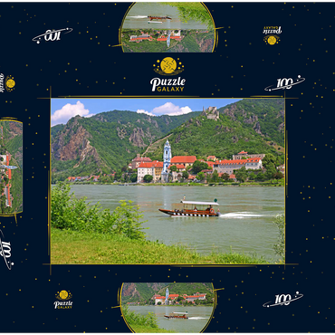 Personenfähre auf der Donau bei Rossatz-Arnsdorf mit Blick nach Dürnstein - Österreich 100 Puzzle Schachtel 3D Modell