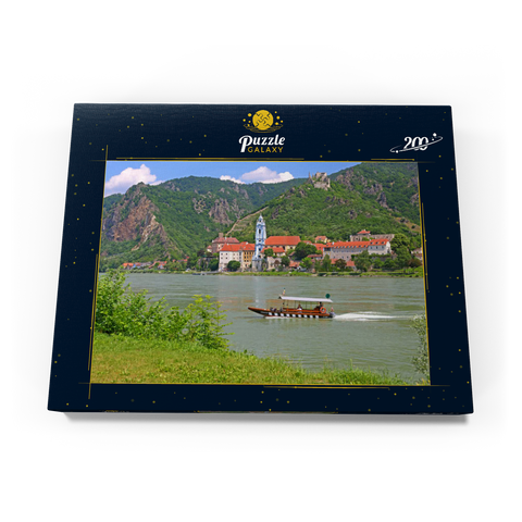 Personenfähre auf der Donau bei Rossatz-Arnsdorf mit Blick nach Dürnstein - Österreich 200 Puzzle Schachtel Ansicht3