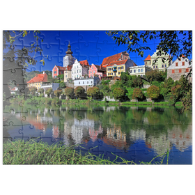 Darstellung des Puzzle Motivs Blick über die Mur nach Frohnleiten, Steiermark, Österreich - Puzzleteile: 100