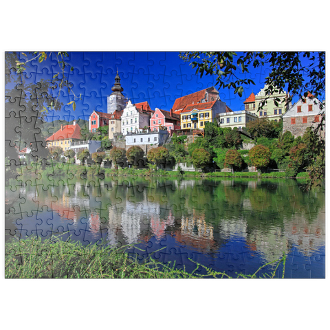 puzzleplate Blick über die Mur nach Frohnleiten, Steiermark, Österreich 200 Puzzle