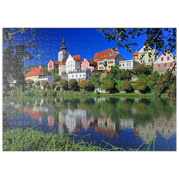 puzzleplate Blick über die Mur nach Frohnleiten, Steiermark, Österreich 500 Puzzle