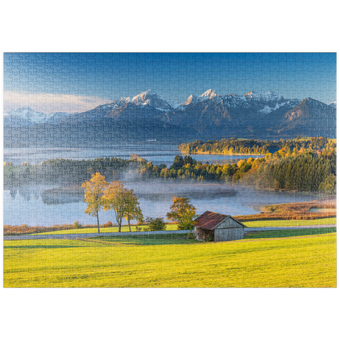 puzzleplate Blick über den Forggensee bei Füssen 1000 Puzzle