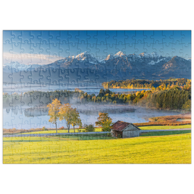 Darstellung des Puzzle-Motivs Blick über den Forggensee bei Füssen – Puzzleteile: 200