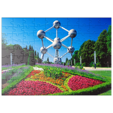 puzzleplate Atomium im Stadtteil Laeken, errichtet für die Weltausstellung 1958 - Brüssel, Belgien 100 Puzzle