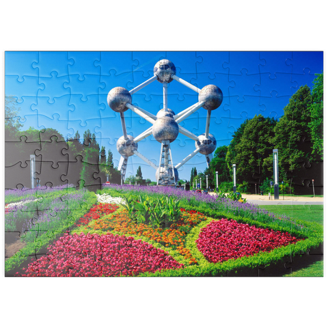 puzzleplate Atomium im Stadtteil Laeken, errichtet für die Weltausstellung 1958 - Brüssel, Belgien 100 Puzzle