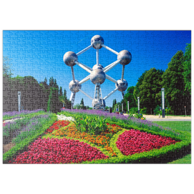 Darstellung des Puzzle-Motivs Atomium, errichtet für die Weltausstellung 1958 - Brüssel, Belgien – Puzzleteile: 500