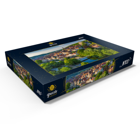 Blick auf die Altstadt an der Kocher 1000 Puzzle Schachtel Ansicht1