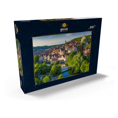 Blick auf die Altstadt an der Kocher 1000 Puzzle Schachtel Ansicht2