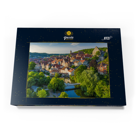 Blick auf die Altstadt an der Kocher 1000 Puzzle Schachtel Ansicht3