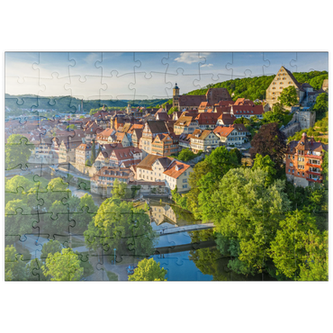 puzzleplate Blick auf die Altstadt an der Kocher 100 Puzzle