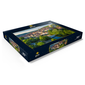 Darstellung des Puzzle Motivs Blick auf die Altstadt an der Kocher - Puzzleteile: 200