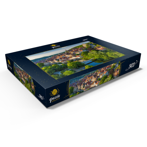 Blick auf die Altstadt an der Kocher 500 Puzzle Schachtel Ansicht1