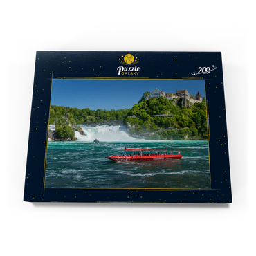 Rundfahrtschiffe auf dem Rhein mit Blick zum Rheinfall zum Schloss Laufen 200 Puzzle Schachtel Ansicht3