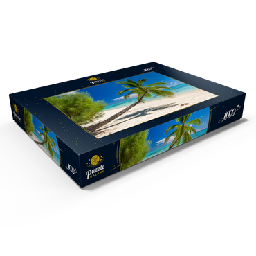 Palmenstrand auf der Insel Aitutaki, Cook Islands, Südsee 1000 Puzzle Schachtel Ansicht1