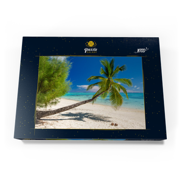 Palmenstrand auf der Insel Aitutaki, Cook Islands, Südsee 1000 Puzzle Schachtel Ansicht3
