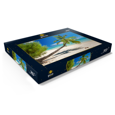 Palmenstrand auf der Insel Aitutaki, Cook Islands, Südsee 200 Puzzle Schachtel Ansicht1
