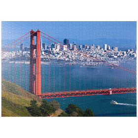 Darstellung des Puzzle-Motivs Golden Gate Bridge vor San Francisco, Kalifornien, USA – Puzzleteile: 1000