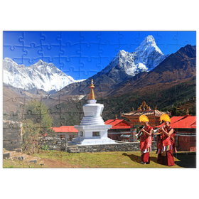 Darstellung des Puzzle Motivs Buddhistischen Klosteranlage Tengpoche, Nepal - Puzzleteile: 100