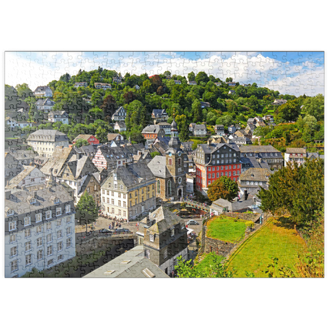 puzzleplate Altstadt mit Evangelischer Stadtkirche, Monschau 500 Puzzle