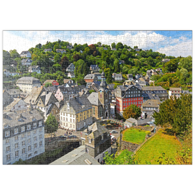 Darstellung des Puzzle Motivs Altstadt mit Evangelischer Stadtkirche, Monschau - Puzzleteile: 500
