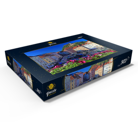 Darstellung des Puzzle Motivs Marktplatz mit Blick zum Schlossberg und dem Uhrturm, Österreich - Puzzleteile: 500