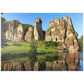 Darstellung des Puzzle-Motivs Externsteine im Morgenlicht bei Horn-Bad Meinberg – Puzzleteile: 1000