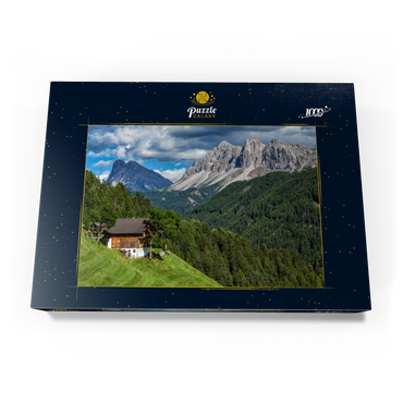 Bauernhaus bei Afers gegen Peitlerkofel (2675m), Aferer Geisler, Brixen, Dolomiten, Trentino-Südtirol 1000 Puzzle Schachtel Ansicht3