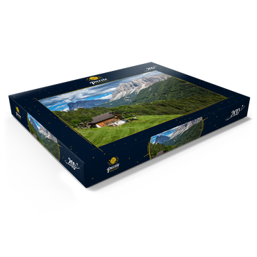 Bauernhaus bei Afers gegen Peitlerkofel (2675m), Aferer Geisler, Brixen, Dolomiten, Trentino-Südtirol 200 Puzzle Schachtel Ansicht1