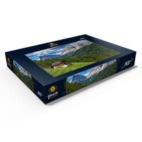 Alternative Darstellung des Puzzle-Motivs Bauernhaus bei Afers gegen Peitlerkofel, Aferer Geisler, Brixen, Dolomiten – Puzzleteile: 500