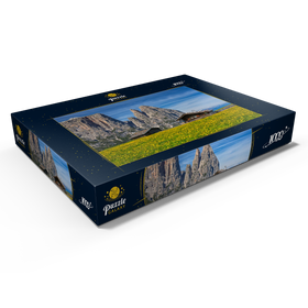 Alternative Darstellung des Puzzle-Motivs Seiser Alm gegen Schlern, Naturpark Schlern-Rosengarten, Südtirol – Puzzleteile: 1000