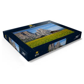 Alternative Darstellung des Puzzle-Motivs Seiser Alm gegen Schlern, Naturpark Schlern-Rosengarten, Südtirol – Puzzleteile: 200