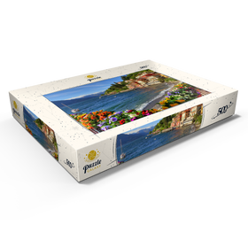 Darstellung des Puzzle Motivs Varenna am Comer See, Provinz Lecco, Lombardei, Italien - Puzzleteile: 500