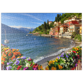 Darstellung des Puzzle Motivs Varenna am Comer See, Provinz Lecco, Lombardei, Italien - Puzzleteile: 500