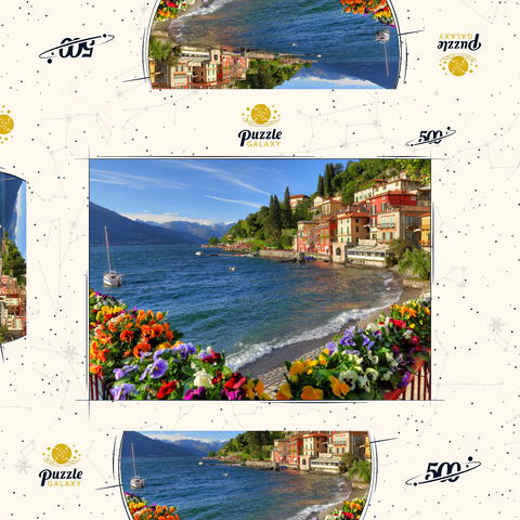 Varenna am Comer See, Provinz Lecco, Lombardei, Italien 500 Puzzle Schachtel 3D Modell