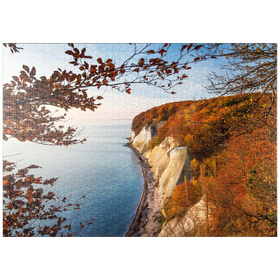 Darstellung des Puzzle Motivs Buchenwald an der Kreideküste im Nationalpark Jasmund, Insel Rügen - Puzzleteile: 1000