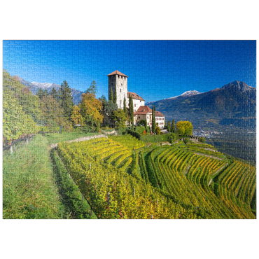 puzzleplate Schloss Lebenberg, Tscherms bei Lana, Provinz Bozen, Trentino-Südtirol, Italien 1000 Puzzle