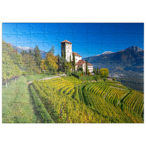 puzzleplate Schloss Lebenberg, Tscherms bei Lana, Provinz Bozen, Trentino-Südtirol, Italien 100 Puzzle