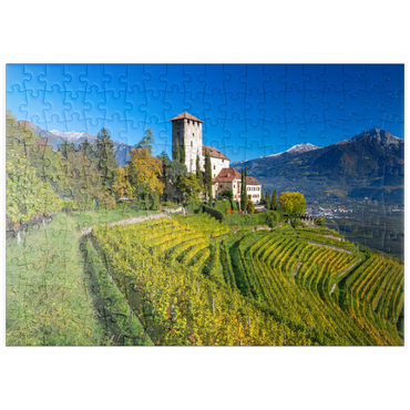 puzzleplate Schloss Lebenberg, Tscherms bei Lana, Provinz Bozen, Trentino-Südtirol, Italien 200 Puzzle