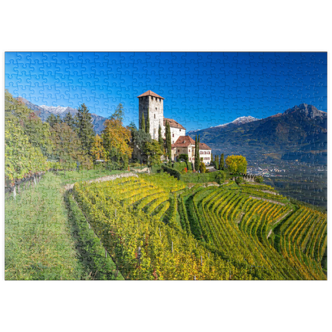 puzzleplate Schloss Lebenberg, Tscherms bei Lana, Provinz Bozen, Trentino-Südtirol, Italien 500 Puzzle