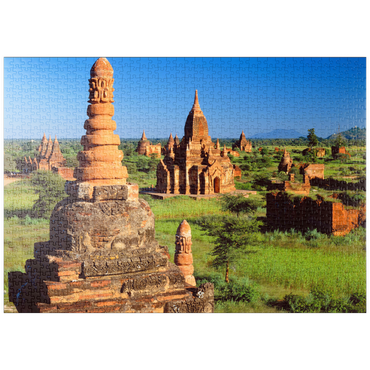 puzzleplate Pagoden im Südosten der Ebene von Bagan, Mandalay, Myanmar (Burma) 1000 Puzzle