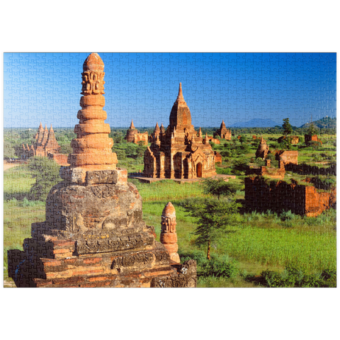 puzzleplate Pagoden im Südosten der Ebene von Bagan, Mandalay, Myanmar (Burma) 1000 Puzzle