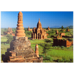 Darstellung des Puzzle Motivs Pagoden im Südosten der Ebene von Bagan, Myanmar - Puzzleteile: 1000