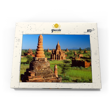 Pagoden im Südosten der Ebene von Bagan, Mandalay, Myanmar (Burma) 100 Puzzle Schachtel Ansicht3