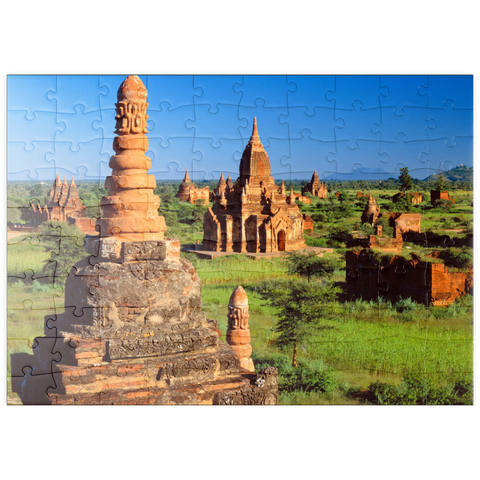 puzzleplate Pagoden im Südosten der Ebene von Bagan, Mandalay, Myanmar (Burma) 100 Puzzle